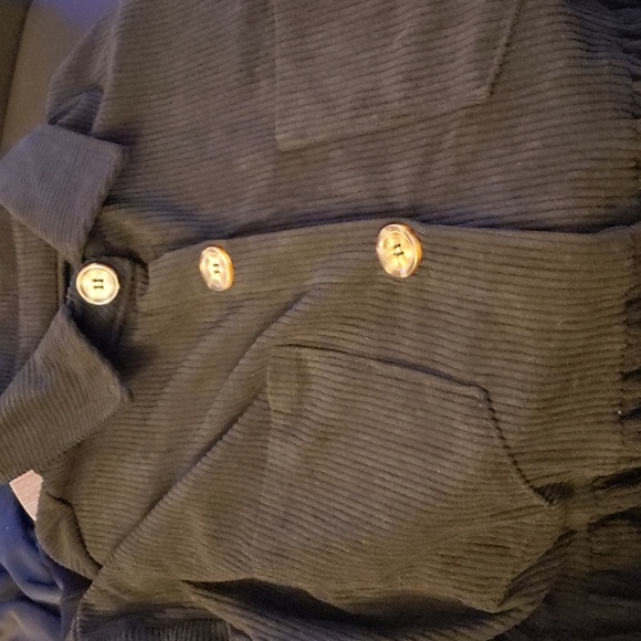 JINZHAO Black Corduroy Peplum Oversized Shacket Size M - Picture 3 of 9